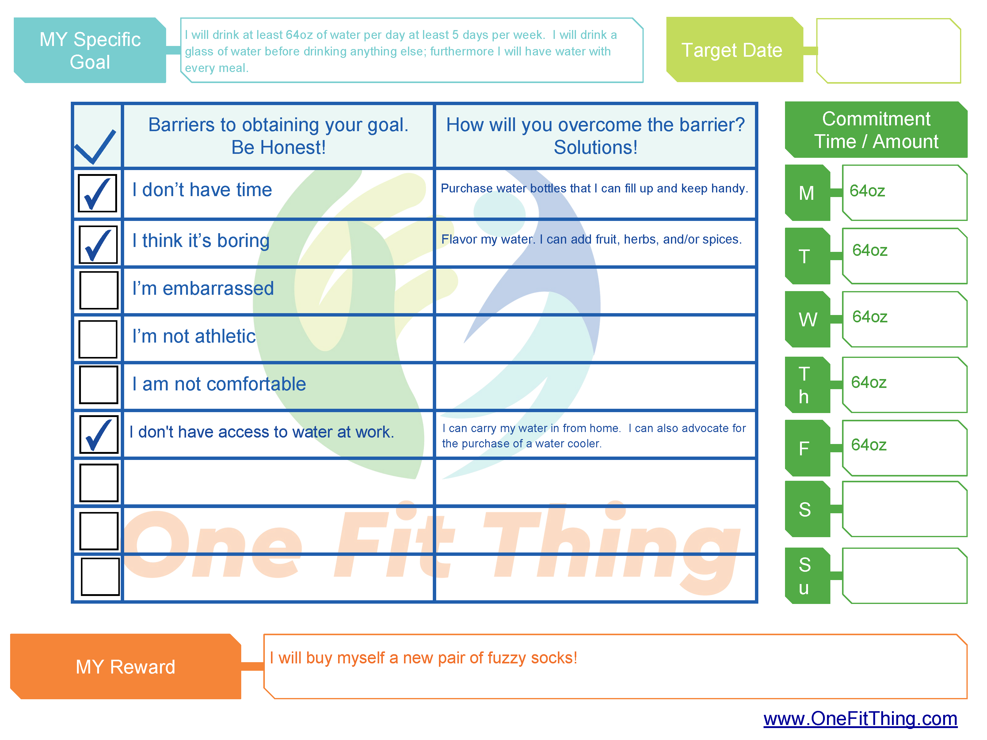 SMART Goal Tool - Removing and Overcoming Barriers Form Example